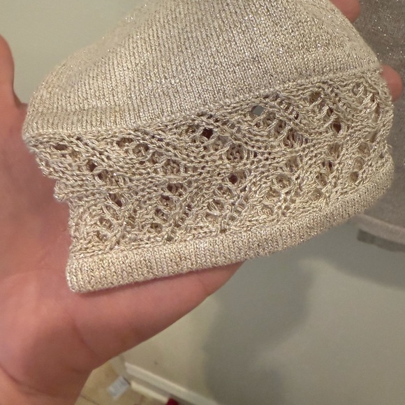 Apostrophe Metallic Cream Wrap Sweater - Picture 4 of 6